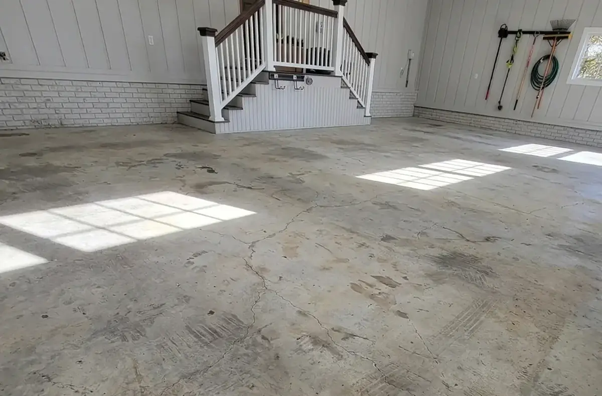 BEFORE: old cracked concrete
